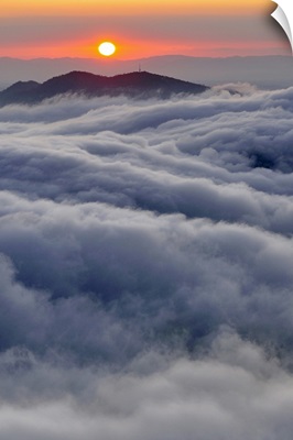Sunrise over mountain and clouds, Spain