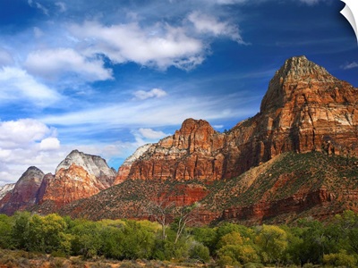 The Watchman, outcropping near south entrance of Zion National Park, Utah