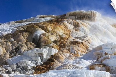 Travertine formations, Mammoth Hot Springs, Yellowstone National Park, Wyoming