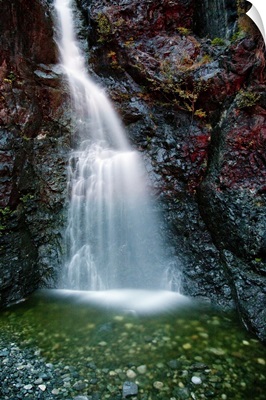 Waterfall in creek along Gold River Highway, Vancouver Island, Canada
