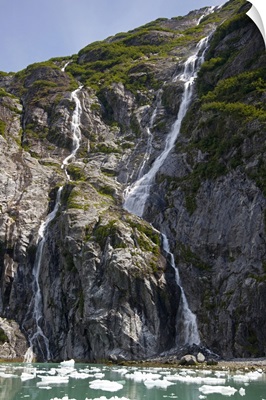 Waterfalls near South Sawyer Glacier, Tracy Arm-Fords Terror Wilderness, Alaska