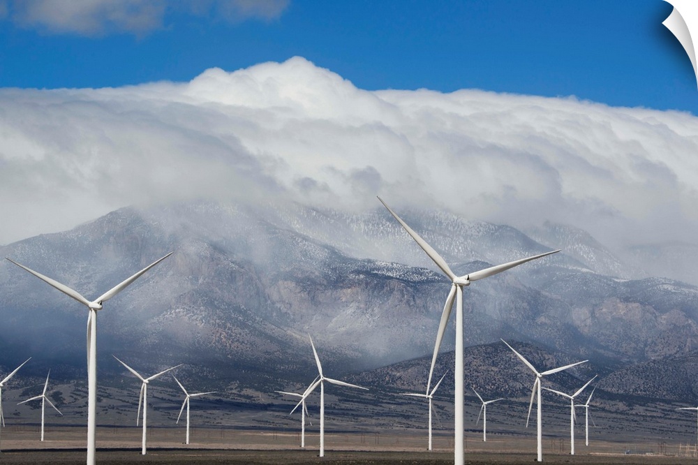 Wind turbines, Schell Creek Range, Nevada.