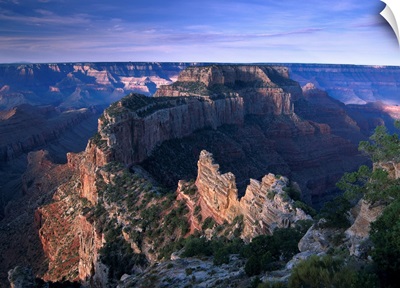 Wotans Throne from Cape Royal, North Rim, Grand Canyon National Park, Arizona