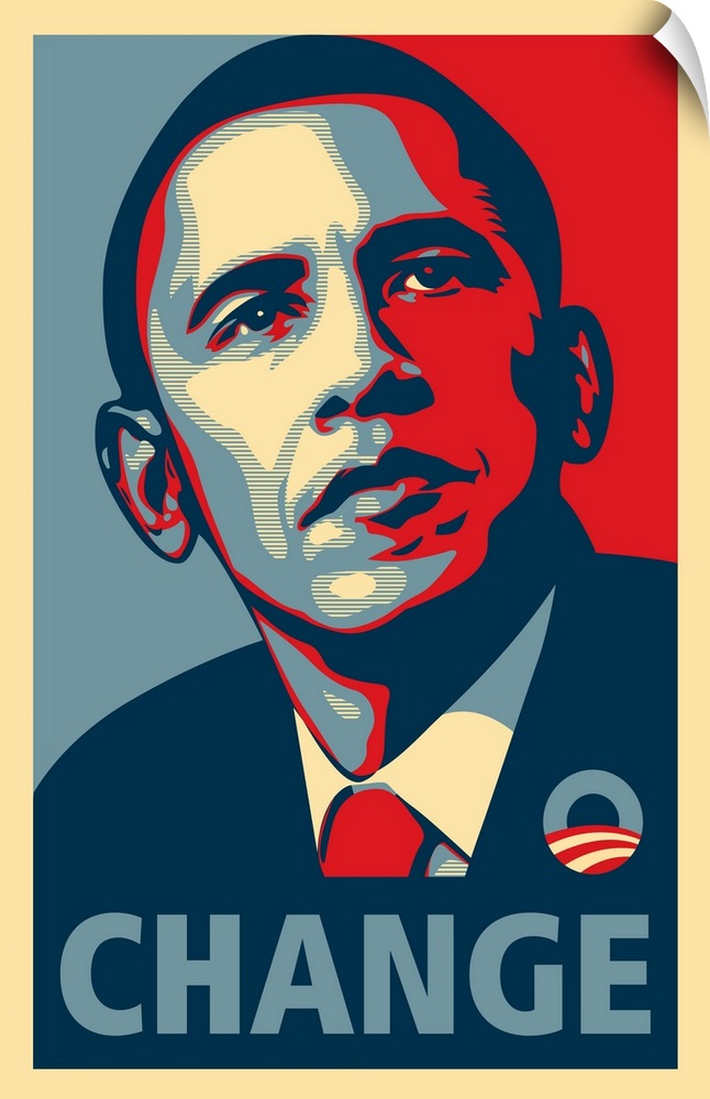 "Change" campaign poster for Barack Obama, from the 2008 presidential election.