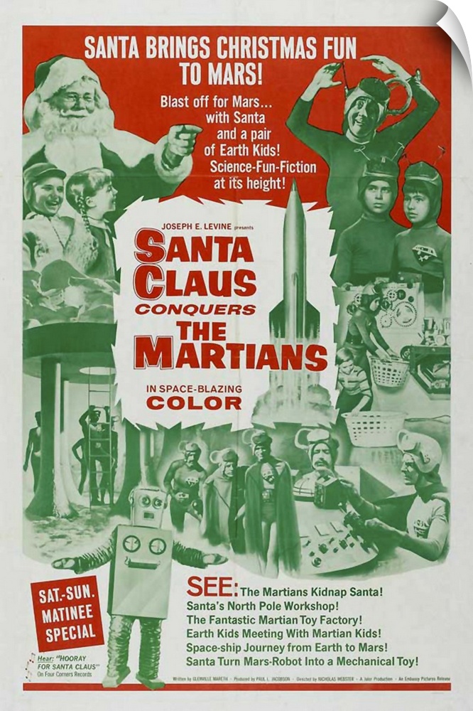 A Martian spaceship comes to Earth and kidnaps Santa Claus and two children. Martian kids, it seems, are jealous that Eart...
