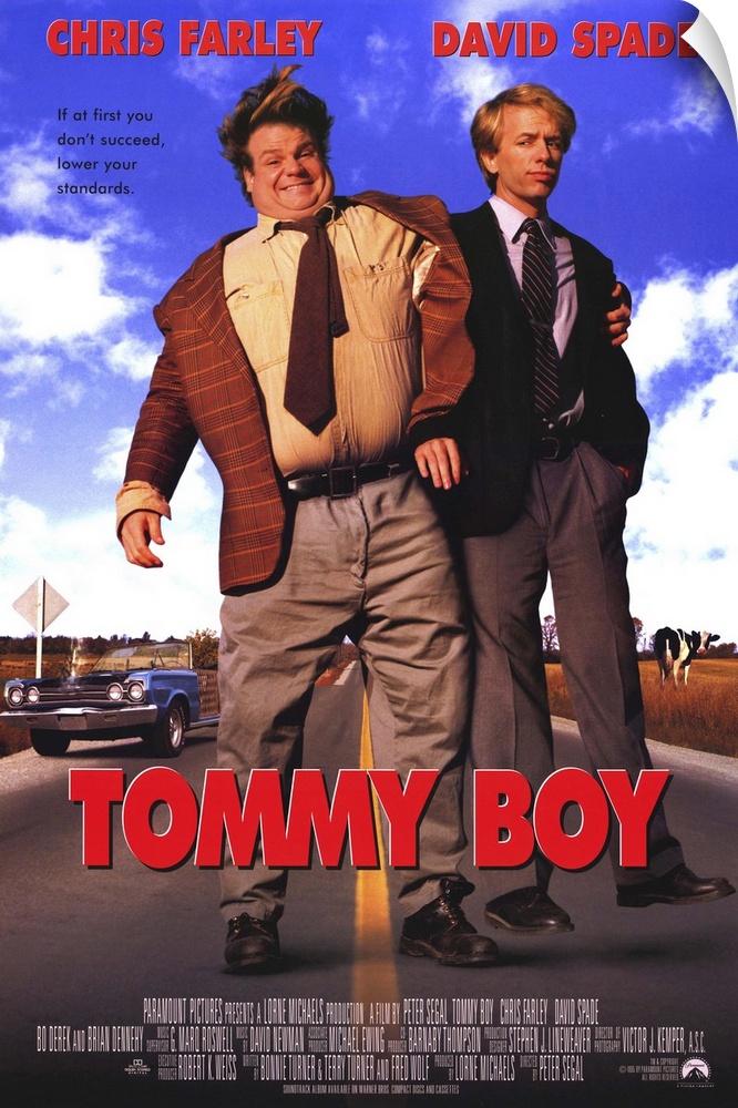 Not-too-bright rich kid Tommy (Farley) teams up with snide, officious accountant Richard (Spade) to save the family auto p...