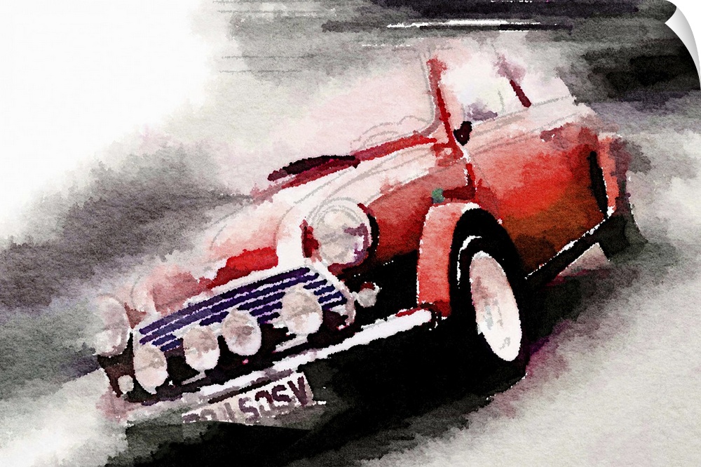 1963 Austin Mini Cooper Watercolor