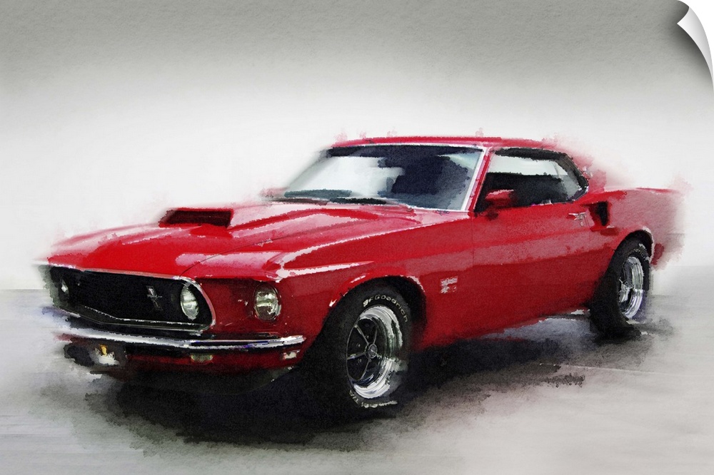 1969 Ford Mustang Watercolor