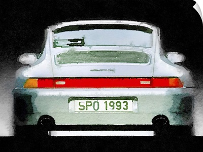 1993 Porsche 911 Rear Watercolor
