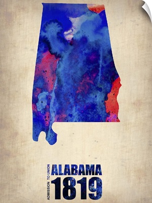 Alabama Watercolor Map