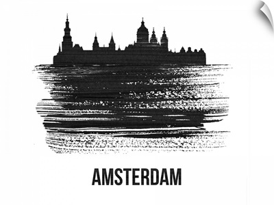 Amsterdam Skyline Brush Stroke Black II