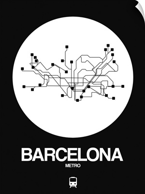 Barcelona White Subway Map