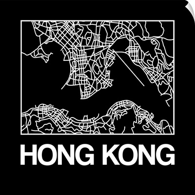 Black Map of Hong Kong