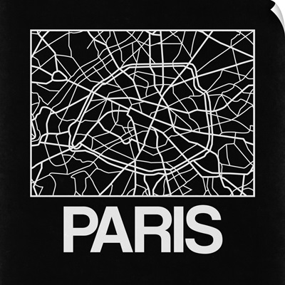 Black Map of Paris