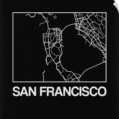 Black Map of San Francisco