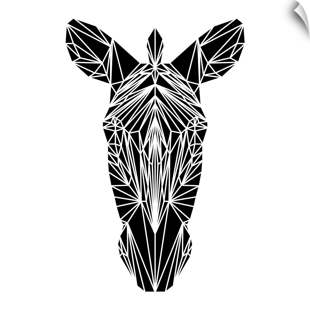 Zebra head made up of a polygon mesh.