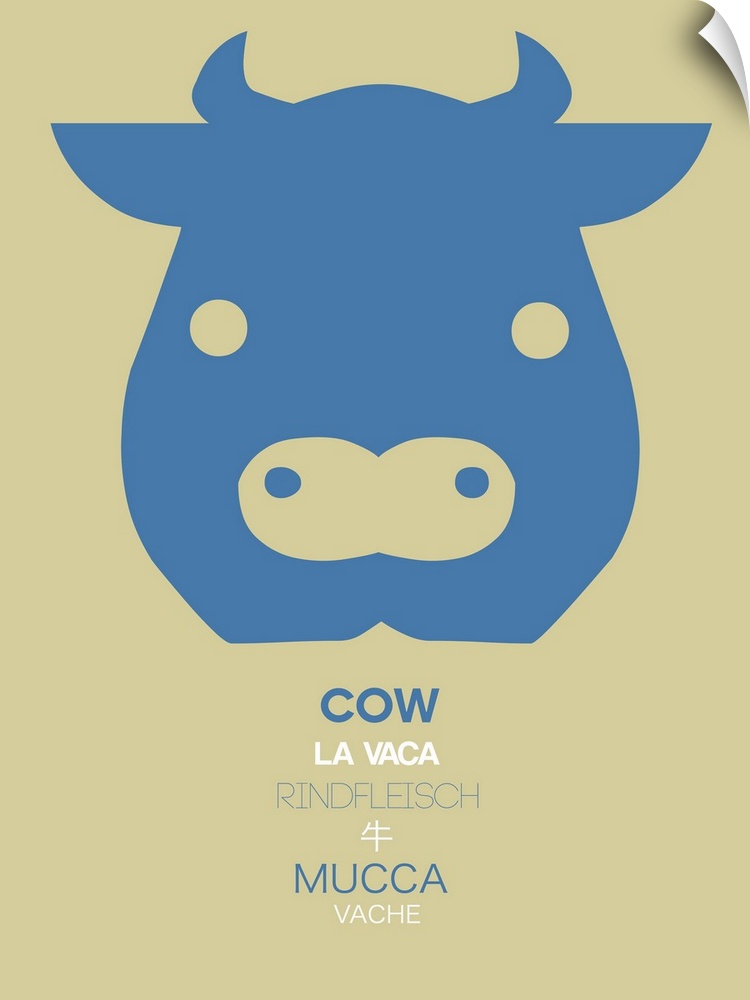 Blue Cow Multilingual Poster