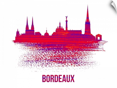 Bordeaux Skyline Brush Stroke Red