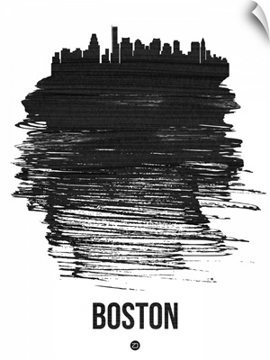 Boston Skyline Brush Stroke Black