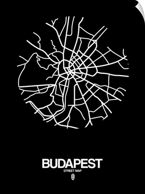 Budapest Street Map Black