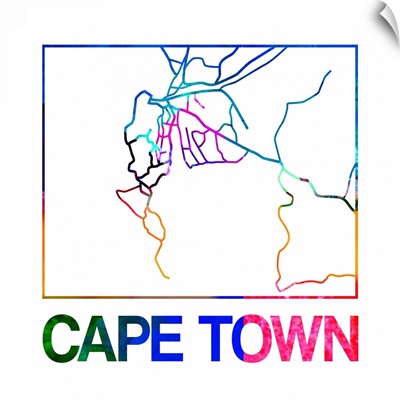 Cape Town Watercolor Street Map