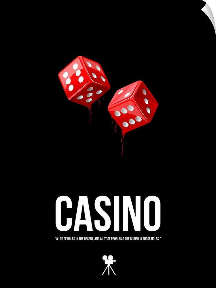 A contemporary minimalist movie poster featuring a pair of dice and a quote from the movie