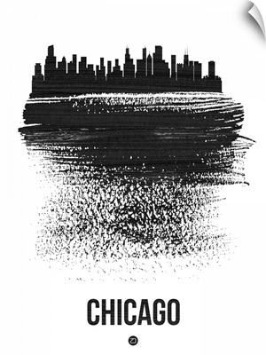 Chicago Skyline Brush Stroke Black