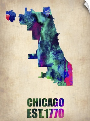 Chicago Watercolor Map