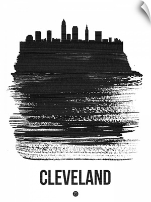 Cleveland Skyline Brush Stroke Black