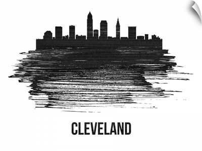 Cleveland Skyline Brush Stroke Black II