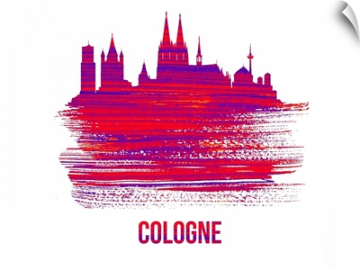 Cologne Skyline Brush Stroke Red