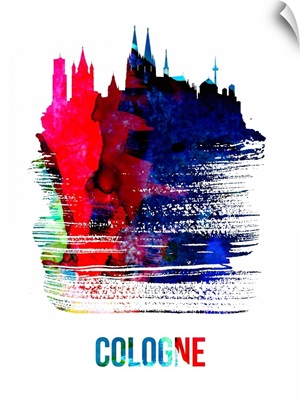 Cologne Skyline Brush Stroke Watercolor