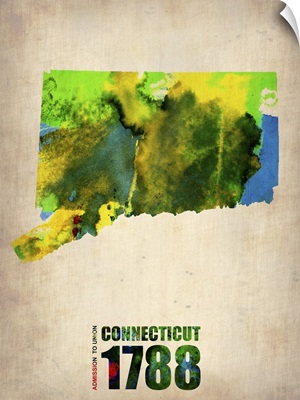 Connecticut Watercolor Map