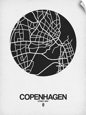 Copenhagen Street Map Black on White