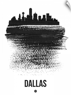 Dallas Skyline Brush Stroke Black