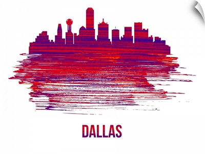 Dallas Skyline Brush Stroke Red