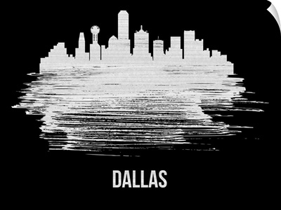 Dallas Skyline Brush Stroke White