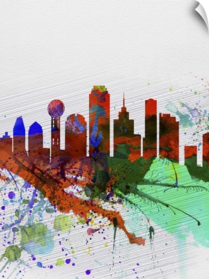 Dallas Watercolor Skyline
