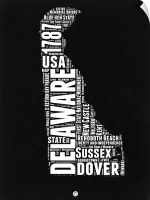 Delaware Black and White Map