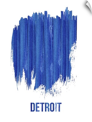 Detroit Brush Stroke Skyline Blue