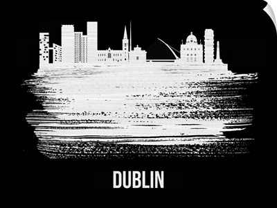 Dublin Skyline Brush Stroke White