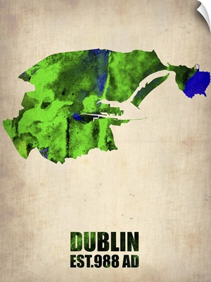 Dublin Watercolor Map