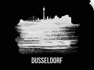 Dusseldorf Skyline Brush Stroke White
