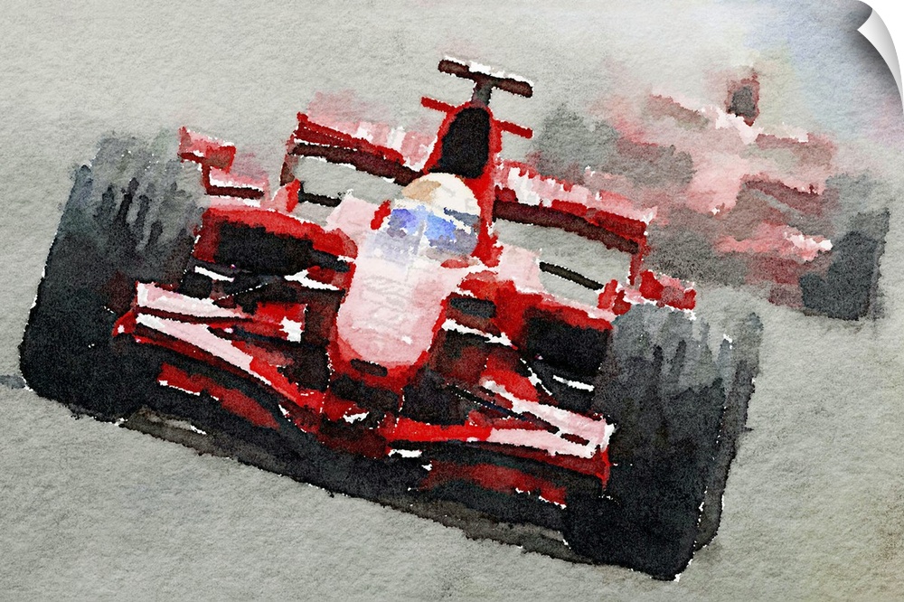Ferrari F1 Race Watercolor