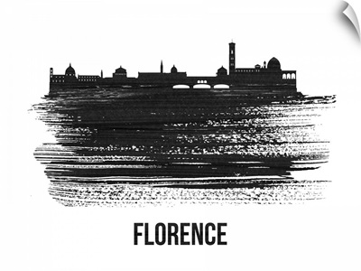 Florence Skyline Brush Stroke Black II