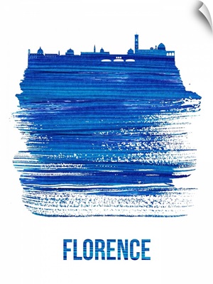 Florence Skyline Brush Stroke Blue