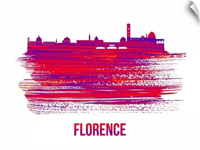 Florence Skyline Brush Stroke Red