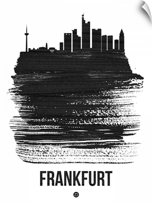 Frankfurt Skyline Brush Stroke Black