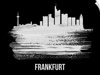 Frankfurt Skyline Brush Stroke White