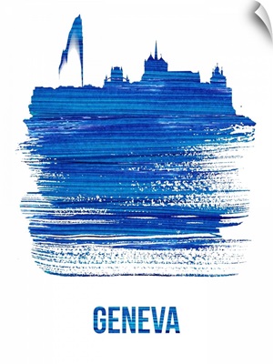 Geneva Skyline Brush Stroke Blue